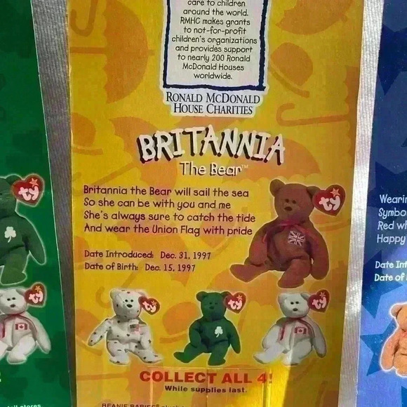 Mcdonalds Ty Beanie Babies Lot of 4 with very Rare Box and Tush Tag Errors Set - Picture 7 of 11